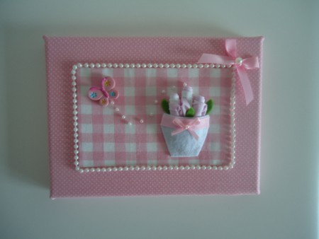 quadro para menina em tecido